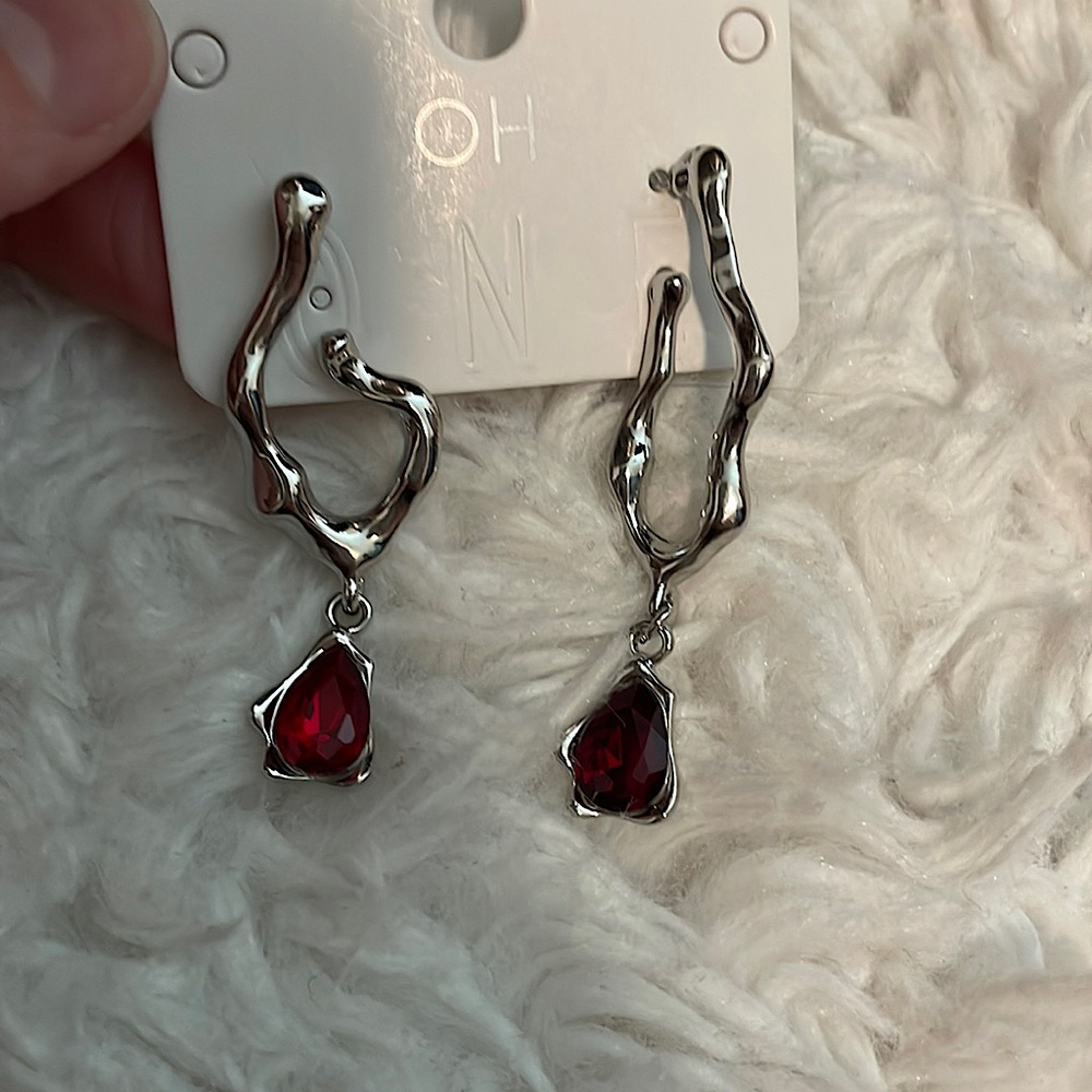 Ruby red earrings